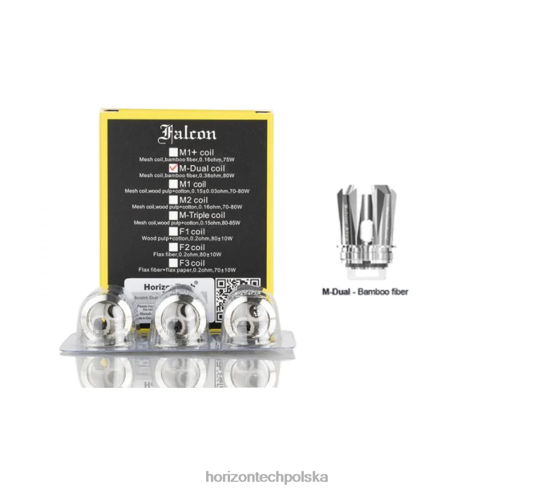 Horizon Tech Vape Coils - HorizonTech Falcon cewki (3-pak) NZ86N165 m-podwójna cewka siatkowa 0,38 oma