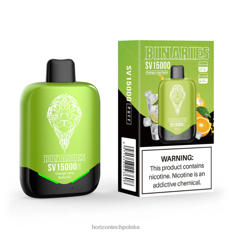 HorizonTech Polska - HorizonTech Binaries Cabin jednorazowe sv NZ86N91 soda pomarańczowo-limonkowa