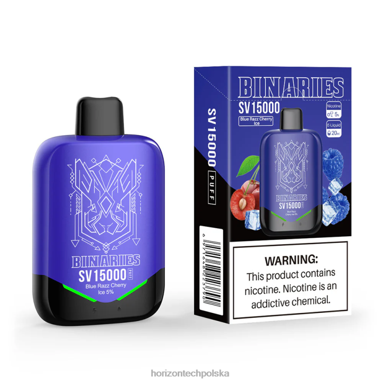 HorizonTech Vape Polska - HorizonTech Binaries Cabin jednorazowe sv NZ86N3 niebieski lód wiśniowy razz