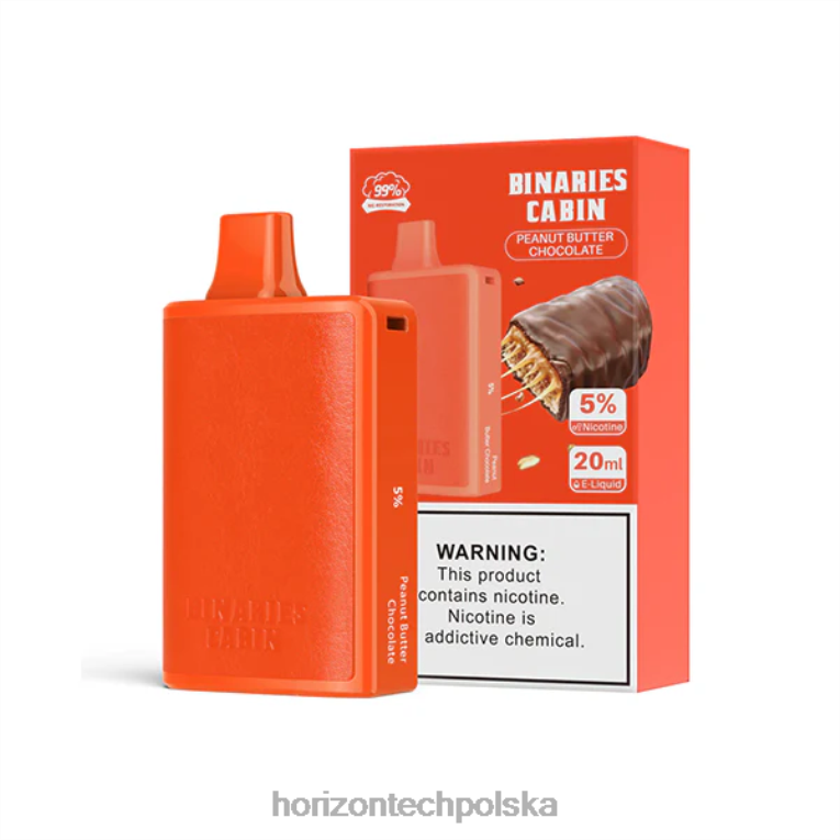 Horizon Tech Vape Coils - HorizonTech Binaries Cabin jednorazowe 20ml NZ86N65 czekolada z masłem orzechowym