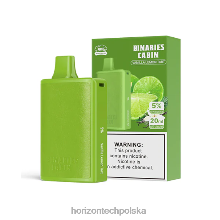 Horizon Tech Vape - HorizonTech Binaries Cabin jednorazowe 20ml NZ86N70 tarta waniliowo-cytrynowa