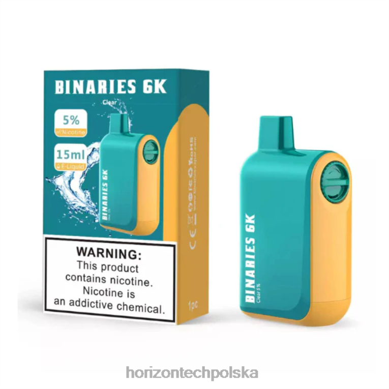 Horizon Tech Vape Tank - HorizonTech Binaries Cabin jednorazowe 15ml NZ86N47 jasne