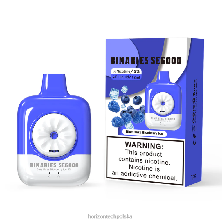 HorizonTech Polska - HorizonTech Binaries Cabin jednorazowe se 12ml NZ86N141 niebieski lód jagodowy razz