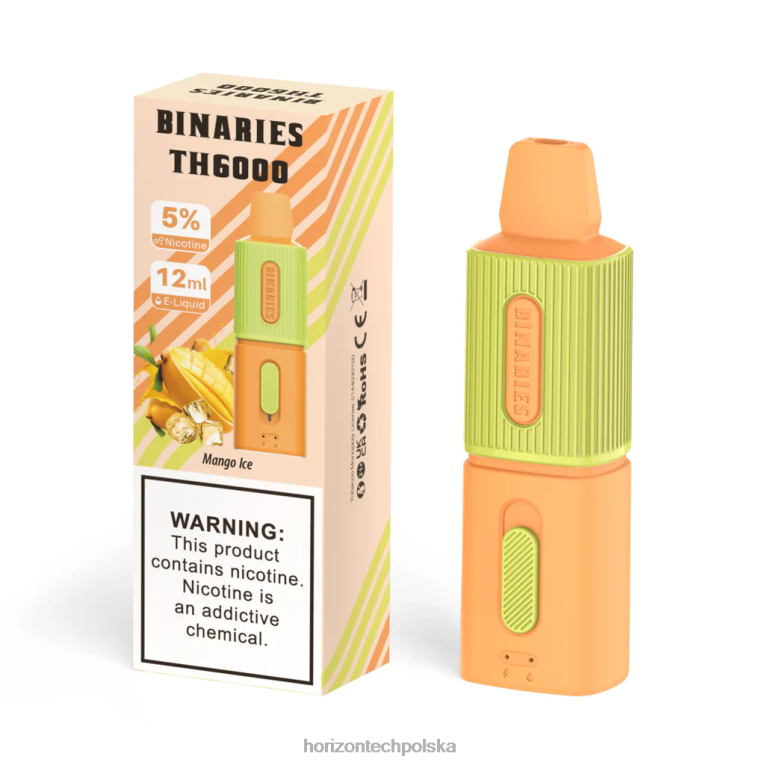 HorizonTech Disposable Vape - HorizonTech Binaries Cabin th6000 jednorazowe 12ml NZ86N99 lód mango