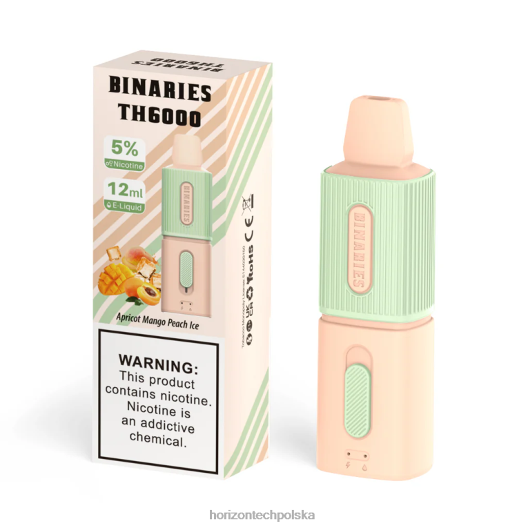 Horizon Tech Company - HorizonTech Binaries Cabin th6000 jednorazowe 12ml NZ86N104 lód morelowy, mango i brzoskwini