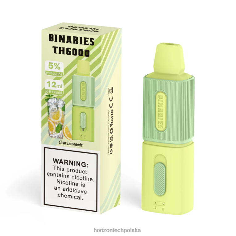Horizon Tech Company - HorizonTech Binaries Cabin th6000 jednorazowe 12ml NZ86N114 klarowna lemoniada
