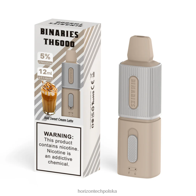 Horizon Tech Company - HorizonTech Binaries Cabin th6000 jednorazowe 12ml NZ86N124 mrożona słodka latte z kremem