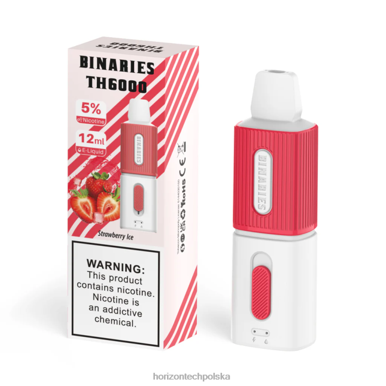 Horizon Tech Company - HorizonTech Binaries Cabin th6000 jednorazowe 12ml NZ86N4 lód truskawkowy