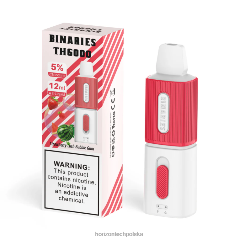 Horizon Tech Vape Tank - HorizonTech Binaries Cabin th6000 jednorazowe 12ml NZ86N117 truskawkowa bujna guma balonowa